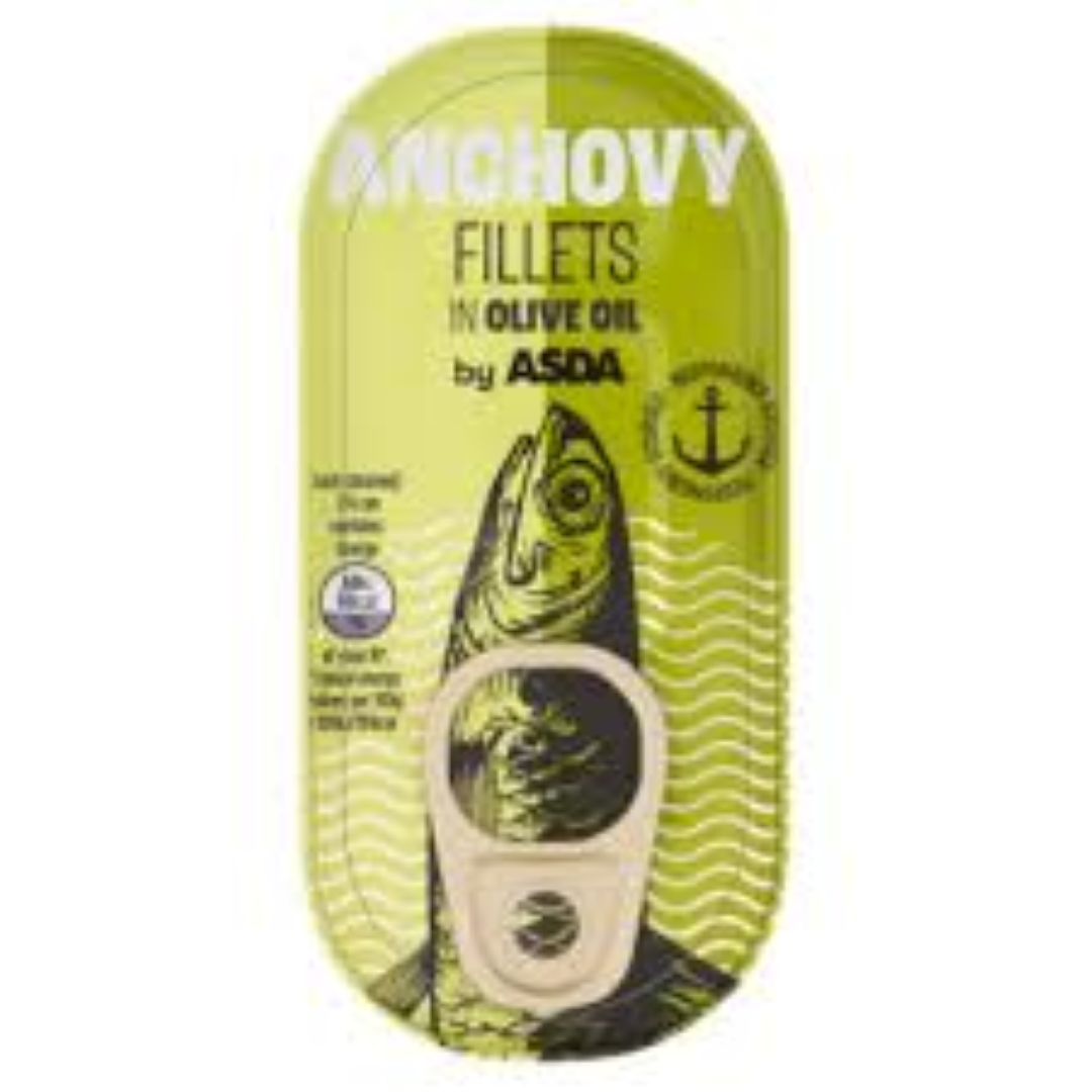 ASDA  ANCHOVY FILLETS IN OLIVE OIL 50G